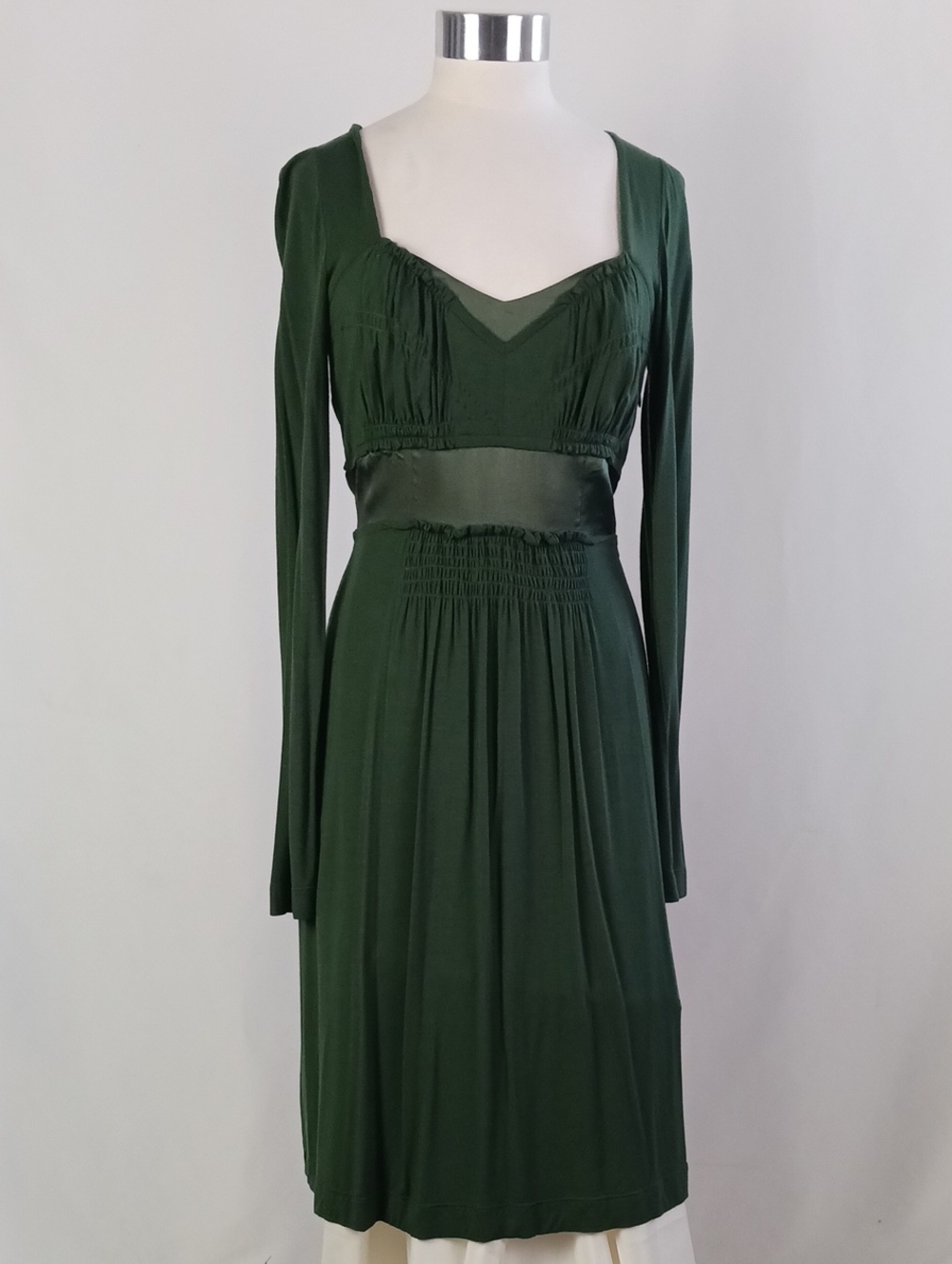 ALBERTA FERRETTI GREEN LONG SLEEVE KNIT VTG DRESS